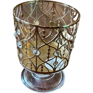 Bath and Body Works elegant candle holder with gem accent